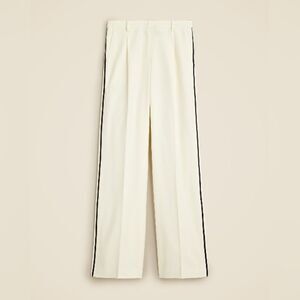 J. Crew Women’s Contrast-trim Wide-leg essential pant in wool blend Size 6